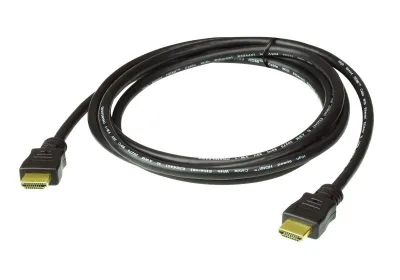 Cablu HDMI 4K60 2.0 Aten 2L-7D02H-1. Lungime cablu: 2 m, Conector 1: HDMI Tip A (Standard), Conector 1 gen: Tată, Conector 2: HDMI Tip A (Standard), Conector 2 genuri: Tată, Placare contacte conectori: De aur, 3D, Culoarea produsului: Negru