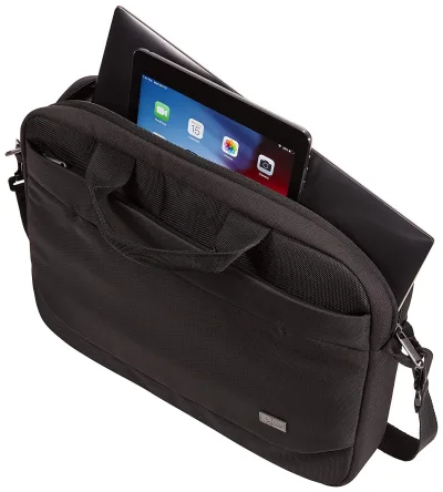 GEANTA CASE LOGIC, pt. notebook de max. 14 inch, 1 compartiment, buzunar frontal x 2, waterproof, poliester, negru, "ADVA-114 BLACK"/3203986