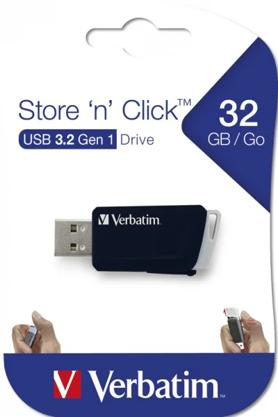 MEMORII USB Verbatim VERBATIM 49307 USB CLICK 32GB BLACK, "49307" (timbru verde 0.03 lei)