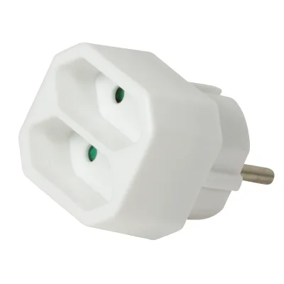 PRELUNGITOR LOGILINK, Euro skt x 2, conectare prin Schuko (T), 16A, fara protectie, alb, "LPS218" (timbru verde 0.18 lei)