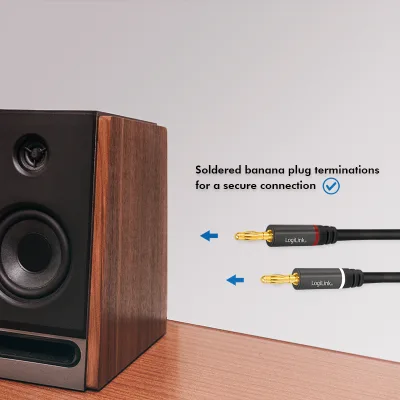 CABLU audio LOGILINK stereo (2 x 2.5 mm jack T/T), 3m, conectori auriti, negru "CA1210" (timbru verde 0.18 lei)