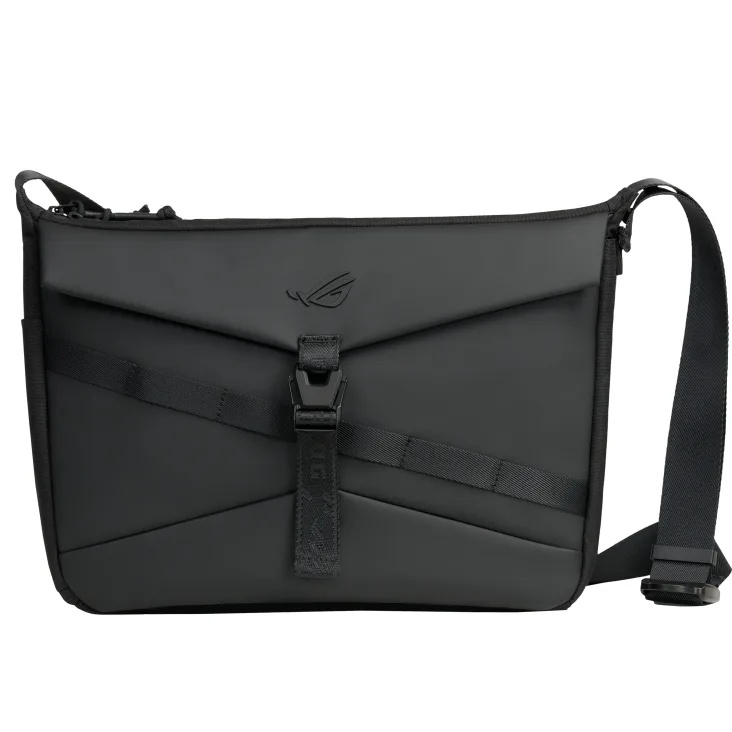 Geanta messenger ASUS pentru laptop, din poliester, captusita, cu curea reglabila, ROG Archer Messenger 14, max. 14 inch (Negru) "90XB0AR0-BME000"