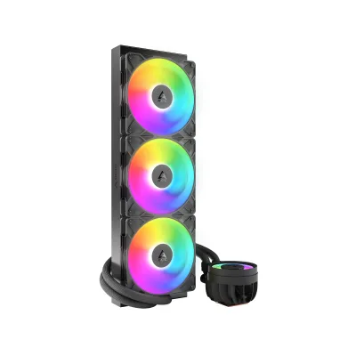 COOLER Arctic "Liquid Freezer III Pro 420 A-RGB", skt. LGA1851, LGA 1700, AM4, AM5, racire cu lichid, 3 x 140mm P14 Pro ARGB, 800 - 2800 RPM, ARGB, negru "ACFRE00185A" (timbru verde 2.00 lei)
