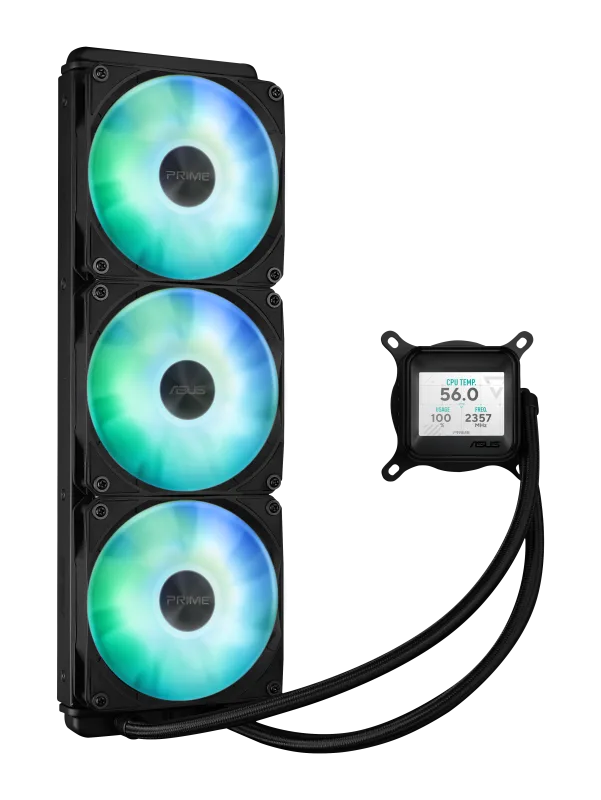 Cooler Procesor ASUS Prime LC 360 ARGB LCD, Lichid, 12 cm, 3 ventilatoare, aRGB
