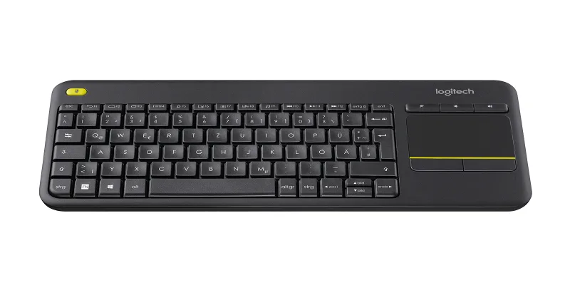 Tastatura K400 Plus, Touchpad, USB, Layout DE, Black "920-007127" (timbru verde 0.8 lei)