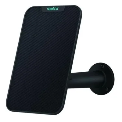 Panou solar Reolink Solar Panel 2 negru Alimentare: 6.0V/ 530mA/ 3.2W Interfata: USB Type-C  Protectie: IP65 Temperatura de functionare: -10°C pana la +55°C Dimensiuni: 185.4 x 120.4 x 6.5(mm) Greutate: 280g