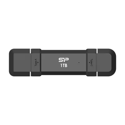 Ultra Fast SSD ,Silicon Power Dual interfaceA+C1050/850MB/s  Aluminium + Plastic, Black "SP001TBUC3S72VPK"