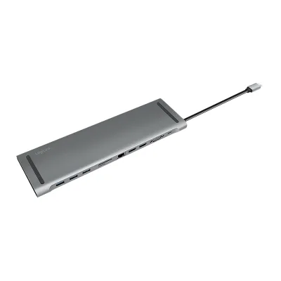 DOCKING Station LOGILINK universal, conectare PC USB TYPE-C 3.2, USB 3.0 x 3, porturi video VGA x 1, HDMI x 2, RJ-45, card reader, PD 3.0 pana la 100W, argintiu, "UA0373" (timbru verde 0.18 lei)