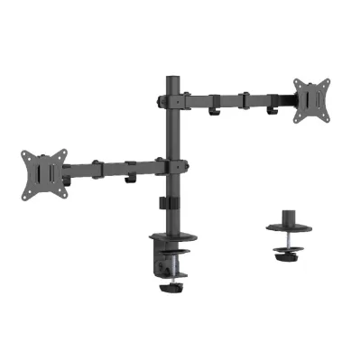 SUPORT de birou Gembird, pt 2 TV/monitor plat, diag. max 32 inch, rotatie, inclinare, pivotare, orizontal, vertical, max 2x9 kg, "MA-D2-03"