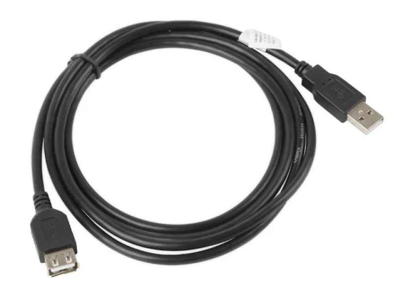 Cablu USB-A M/F 2.0 1,8 m negru
