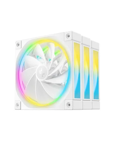 Ventilator Carcasa DEEPCOOL FL12R WH-3 IN 1, 12 cm, 2100 RPM, 3 ventilatoare, RGB