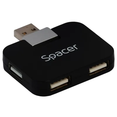 Hub USB Spacer SPH-316, USB-A, 4 porturi, Negru