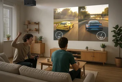 Videoproiector Optoma Photon Life PK31, 4K UHD (3840x2160), 1600/ 900 lumeni, 200.000:1, 16:9/ 4:3, diagonala 1.52m ~ 3.81m (60" ~ 150"), 3LED 30.000 ore, distanta de proiectare 1.99m - 5.47m, HDMI 2.0, USB-A power 2A, audio out, 30-32 DB, Full 3D,