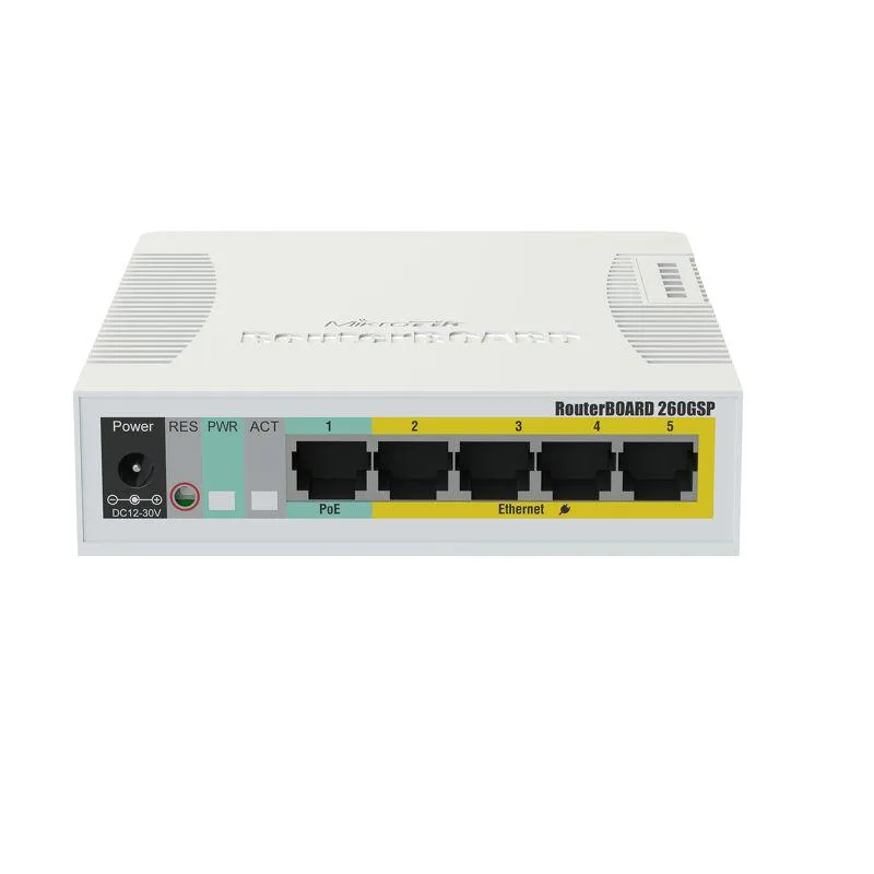 MC SOHO SWITCH ROUTERBOARD 5XGE, 1XSFP "RB260GSP" (timbru verde 2 lei)