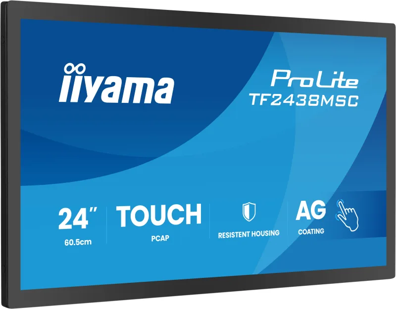 IIYAMA Monitor LED TF2438MSC-B2 24" DeepContrast PCAP 10-point Open Frame touchscreen monitor with robust metal housing for demanding environments "TF2438MSC-B2" (timbru verde 7 lei)