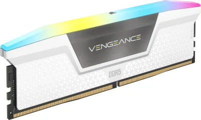 Corsair Memorie DDR5, 32 GB, KIT 2 x 16 GB, 6000MT/s, C30, 1.4V, Alb, VENGEANCE RGB "CMH32GX5M2B6000Z30W"