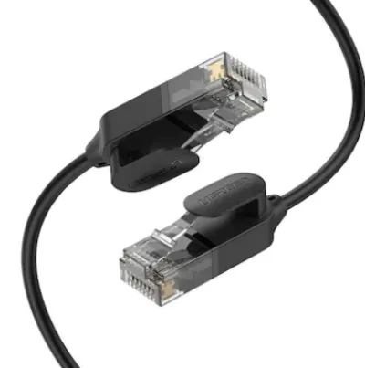 PATCH CORD UTP Ugreen Cat6A, "NW122" fire din cupru, tiny cable, viteza maxima 10 Gbps, 1m, negru "70332" (timbru verde 0.18 lei) - 6957303873326