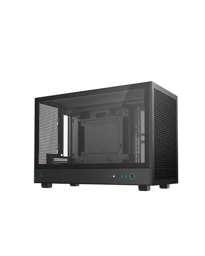 CARCASA DeepCool "CH260", mini tower, gaming, fara sursa, suporta 6xfan, , PSU shroud, USB Type-C x 1, USB 3.1 gen1 x 2, audio+mic, 4 sloturi expansiune, negru, #R-CH260-BKNGM0-G-1"