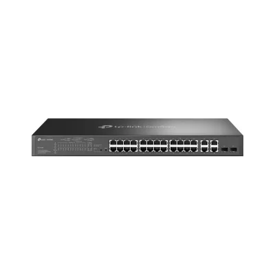 SWITCH SMART TP-Link " TL-SL2428P " 24 PORTURI POE+ 10/100M + 4 PORTURI 10/100/1000M, 2 sloturi Gigabit SFP , TP-LINK "SL2428P" (timbru verde 2 lei)