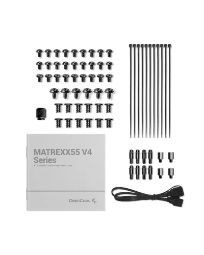 CARCASA DeepCool "MATREXX55", middle tower,gaming, fara sursa,suporta 8xfan,4xfan inclus, USB 3.1 gen1 x 1, USB-C, audio+mic,7 sloturi expansiune,negru "R-MATREXX55-BCAGA4-G-4" (timbru verde 0.32lei)