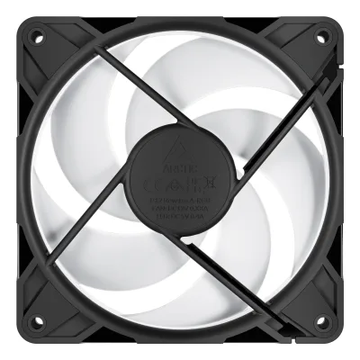 Ventilator Arctic "P12 Pro Reverse A-RGB", 120mm, 400 - 2500 rpm, FDB, 110 cfm, 4-Pin Fan Plug + 4-Pin Socket, negru, "ACFAN00322A" (timbru verde 0.18lei)