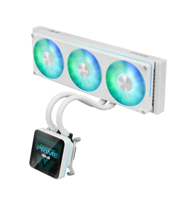 Cooler Procesor ASUS PRIME SLC II 360 ARGB LCD WHT, Lichid, 12 cm, 3 ventilatoare, aRGB