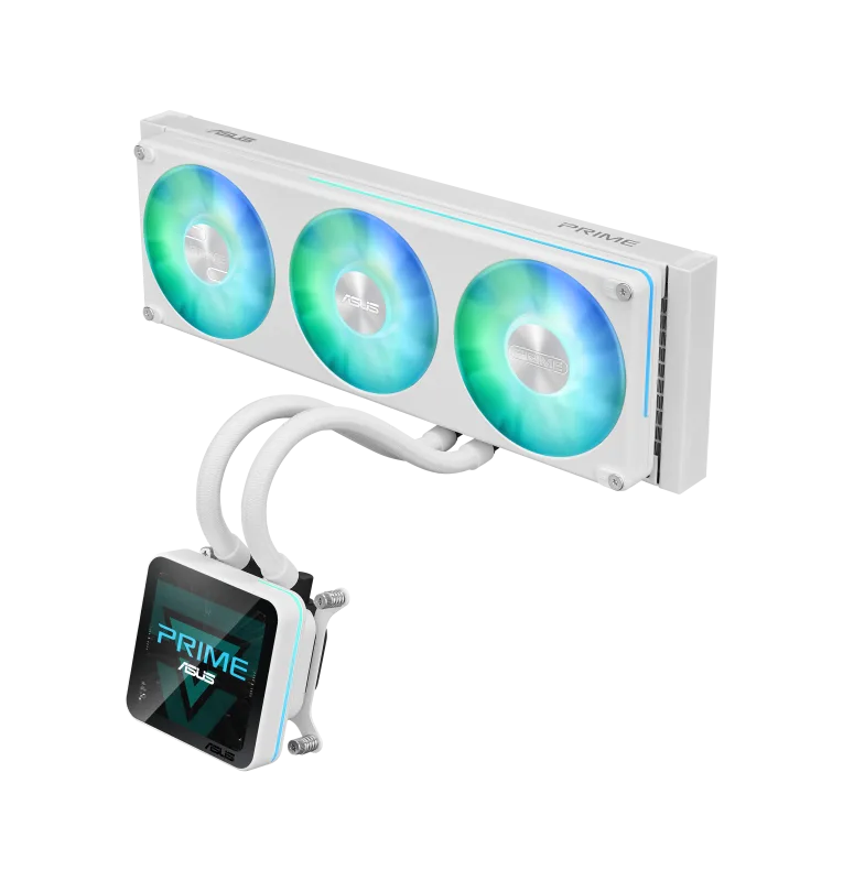 Cooler Procesor ASUS PRIME SLC II 360 ARGB LCD WHT, Lichid, 12 cm, 3 ventilatoare, aRGB
