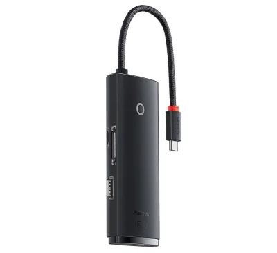 DOCKING Station Baseus Lite, conectare PC USB Type-C, USB 3.0 x 2, USB Type C x 1, HDMI x 1/4K/30Hz, card reader SD/microSD, negru "WKQX050001" (timbru verde 0.18 lei) - 6932172606329