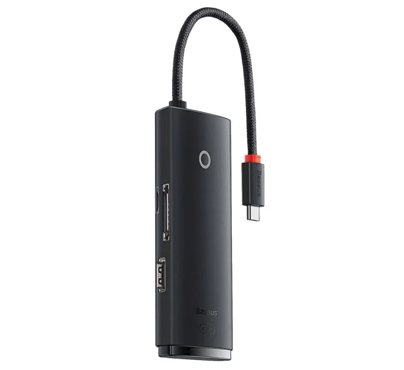 DOCKING Station Baseus Lite, conectare PC USB Type-C, USB 3.0 x 2, USB Type C x 1, HDMI x 1/4K/30Hz, card reader SD/microSD, negru "WKQX050001" (timbru verde 0.18 lei) - 6932172606329