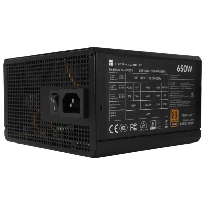 SURSA Thermalright "TR-TG650S", 650W,  certificare 80 Plus Gold, non-modular, LLC, DC to DC,  fan 120mm, negru, "TR-TG650S" (timbru verde 2 lei)