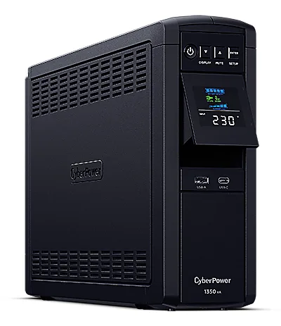 UPS CYBER POWER Line Int. cu Sinusoida Pura,tower,1350VA/  780W AVR,6xShucko,LCD,2x 12V/7Ah,Backup 2-9min,incarc.8h,USB,RS232,RJ45,GreenP,seria CP "CP1350EPFCLCD" (timbru verde 11 lei)