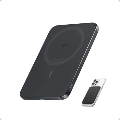 POWER BANK Anker "Nano" 5.000 mAh, 15W MagGo, slim, magnetic, wireless, 1 x USB-C incarcare, 122g, negru, "A1665H11" (timbru verde 0.98 lei) - 194644235475