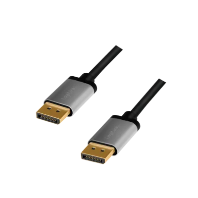 CABLU video LOGILINK, DisplayPort (T) la DisplayPort (T) 1.2, 5m, conectori auriti, rezolutie maxima 4K (3840 x 2160) la 60 Hz, aluminiu, triplu ecranaj, negru-gri, "CDA0103" (timbru verde 0.8 lei)