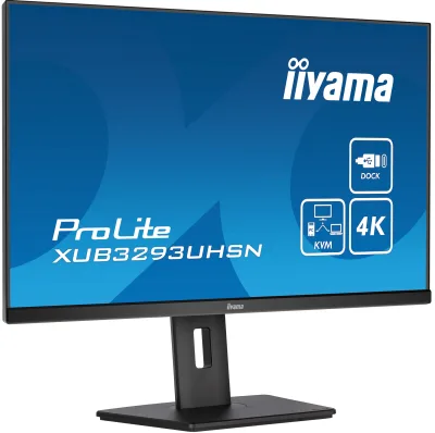 Iiyama ProLite XUB3293UHSN-B5LED monitor 32" (31.5" viewable) 3840 x 2160 4K @ 60 Hz IPS 350 cd/m2 1000:1 4 ms HDMI DisplayPort USB-C speakers matte black "XUB3293UHSN-B5" (timbru verde 7 lei)