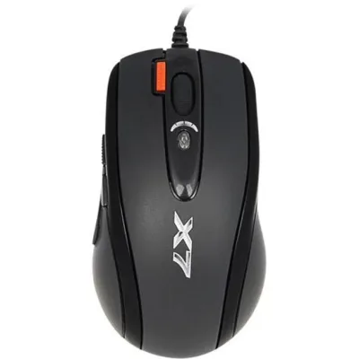 MOUSE A4tech, gaming, cu fir, USB, optic, 2000 dpi, butoane/scroll 6/1, buton selectare viteza, negru, "X-710BK" (timbru verde 0.18 lei)