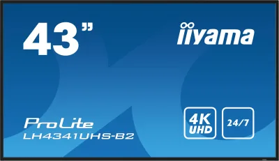 Monitor LED ProLite LH4341UHS-B2 43" IPS LED, 4K, 24/7 Digital Signage, 1xVGA, 3xHDMI "LH4341UHS-B2" (timbru verde 7 lei)