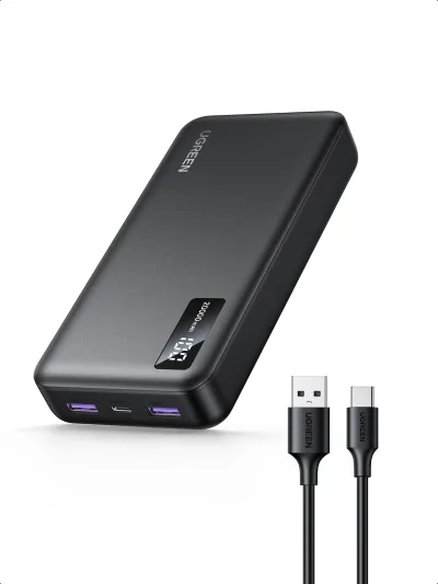 POWER BANK Ugreen "PB312", 20000mAh, 22.5W, 1 x USB Type-C input, 1 x USB Type-C output, 2 x USB output, gri, "25683" (timbru verde 0.98 lei) - 6941876226832