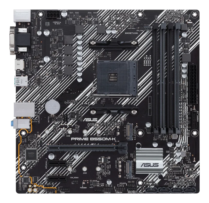 PLACA de BAZA Asus "PRIME B550M-K", skt AM4, mATX, AMD B550, 4 x DDR4, max. 128 GB, 4 x SATA, 3 x M.2, 7.1, "PRIME B550M-K"