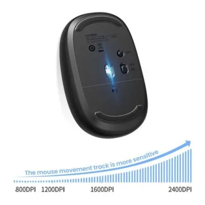 MOUSE Ugreen, "MU105" PC sau NB, wireless 2.4GHz, optic, 3/1 butoane/scroll, 2400 dpi, include baterie, albastru "90550" (timbru verde 0.18 lei) - 6957303895502