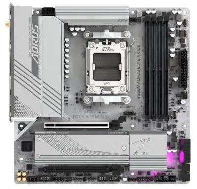 Placa de baza Gigabyte B650M AORUS ELITE AX ICE, Socket AM5, DDR5, Micro-ATX