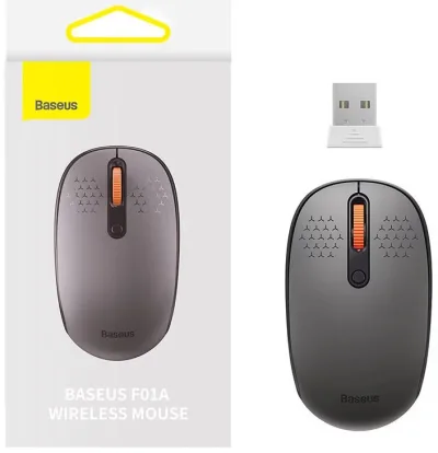 MOUSE Baseus, wireless 2.4GHz, optic,3/1 butoane/scroll, 800/1200/1600DPI, raza 10-20m, gri "B01055502833-00" (timbru verde 0.18 lei)