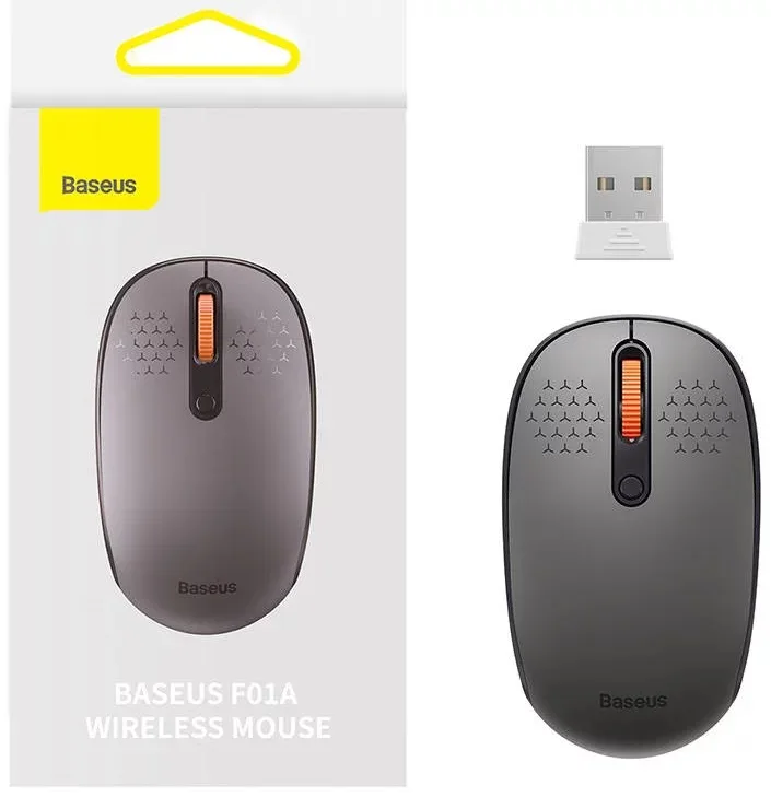 MOUSE Baseus, wireless 2.4GHz, optic,3/1 butoane/scroll, 800/1200/1600DPI, raza 10-20m, gri "B01055502833-00" (timbru verde 0.18 lei)