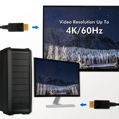 CABLU video LOGILINK, DisplayPort (T) la DisplayPort (T) 1.2, 5m, conectori auriti, rezolutie maxima 4K (3840 x 2160) la 60 Hz, plastic, triplu ecranaj, CCS, negru, "CD0103" (timbru verde 0.8 lei)