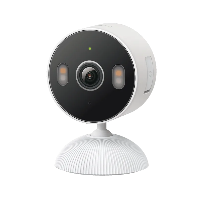 Indoor/Outdoor Home Security Wi-Fi Camera SPEC: 2K (2304x1296), 2.4 GHz FEATURE: Smart Detection and Notifications (motion, people, baby crying), Sound and Light Alarm, Remote Control, Two-Way Audio, Voice Control (Works with Google Assistant, Alexa,