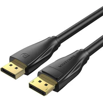 Cablu video Vention, DisplayPort(T) la DisplayPort(T), 1.5m,rezolutie maxima 8K la 60Hz/4K la 120Hz,conectori auriti, cupru/argint, invelis PVC,negru, "HCDBG" (timbru verde 0.18lei) -  6922794762060