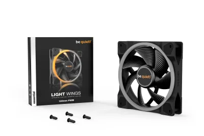 Ventilator be quiet! "LIGHT WINGS"120mm 1700 rpm, Rifle bearing, 4-pin PWM, ARGB LED, "BL072" (timbru verde 0.54 lei)