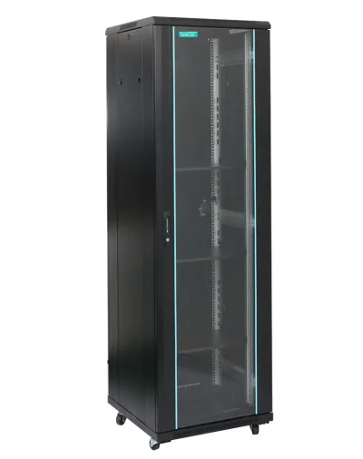 CABINET 19″ SPACER 42U 600x600x2055mm, Floor Standing, usa sticla cu blocare, panouri detasabile, sarcina maxima 1000Kg