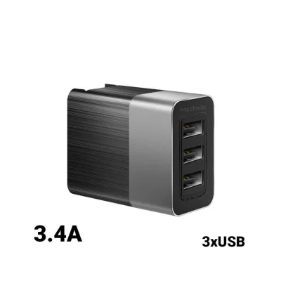 Mcdodo Incarcator Retea 3.4A 3 Ports USB Travel Black (plug EU/UK)