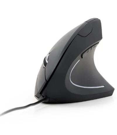 MOUSE GEMBIRD, PC sau NB, cu fir, USB, optic, 3200 dpi, butoane/scroll 6/1, ergonomic, cablu 1.35m, negru, "MUS-ERGO-03" (timbru verde 0.18 lei)