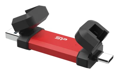 SSD Extern Silicon Power DS72, 1TB, USB-A / Type-C 3.2 (Negru/Rosu) "SP001TBUC3S72VPR"